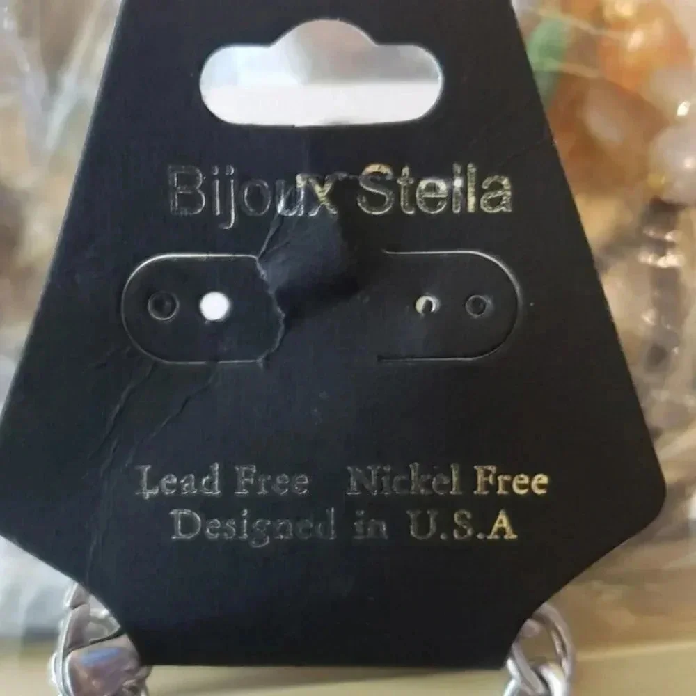Bijoux Stella Pendant Necklace OS Silver Black Boho Teardrop Long Adjustable 32